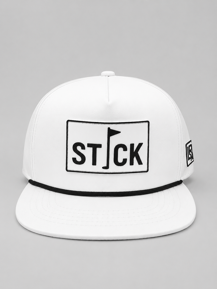 Center Seam Snapback Cap - White