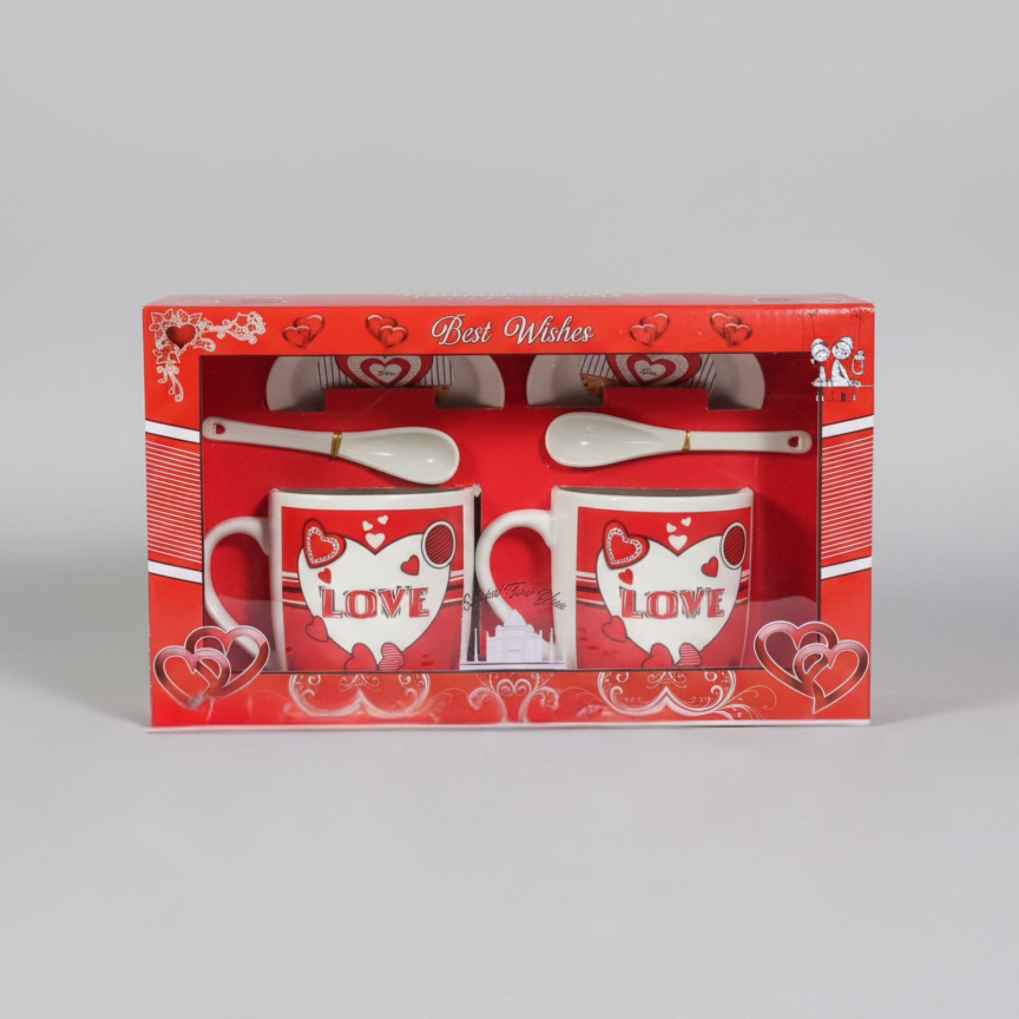 Sipware Twin Red Mug Set Gift