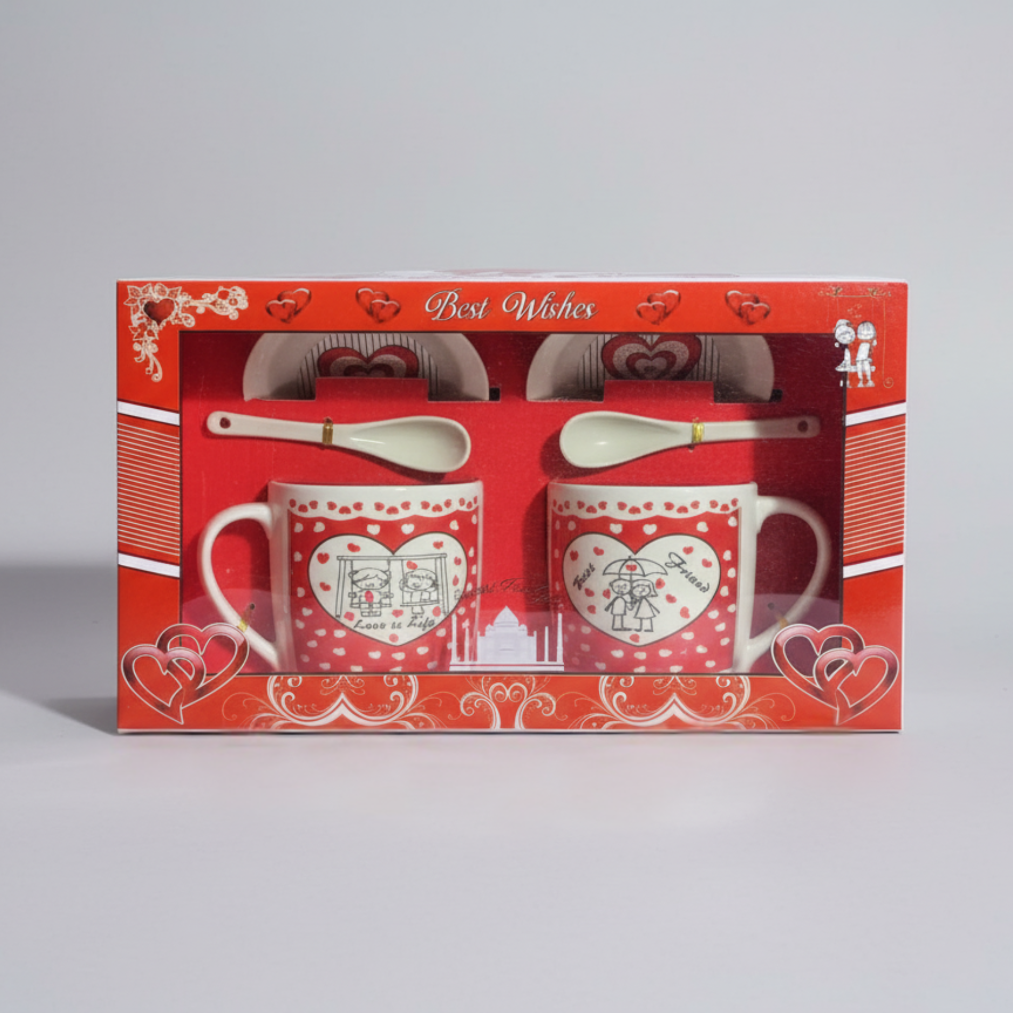 Sipware Twin Red Mug Set Gift