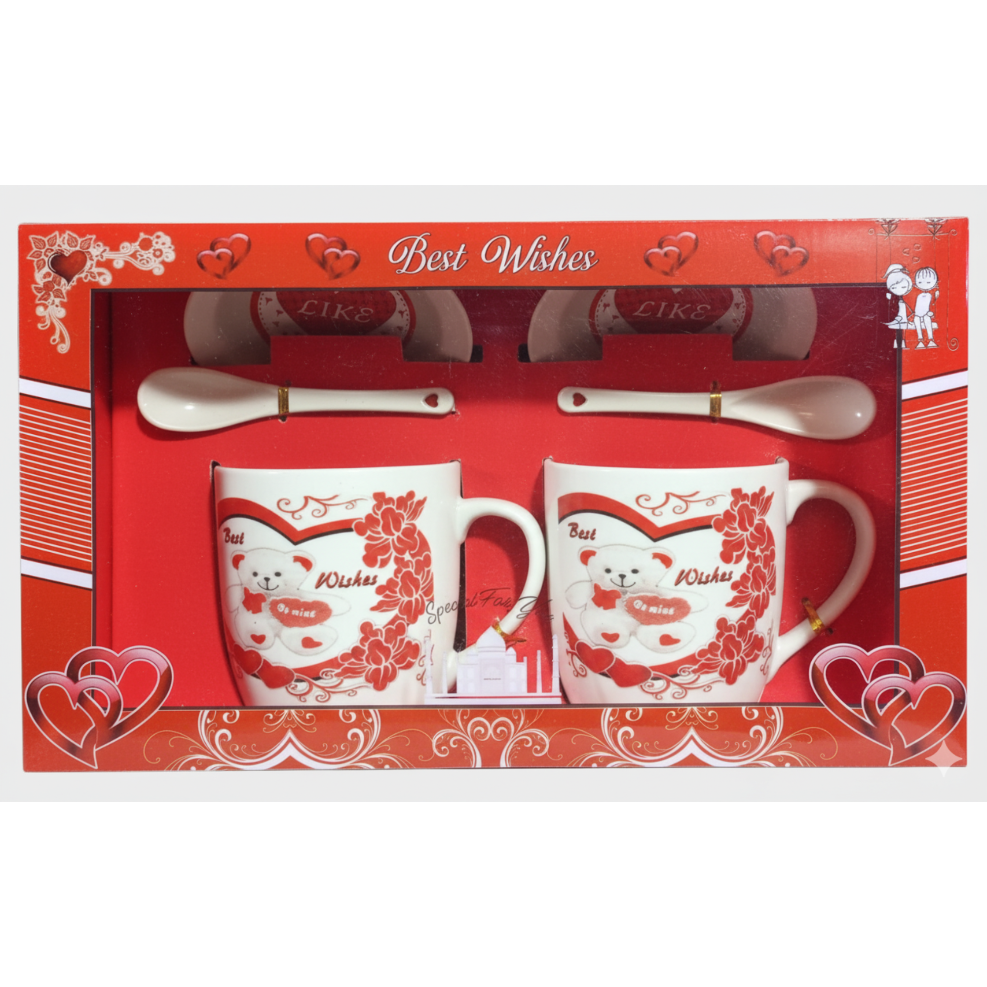 Sipware Twin Red Mug Set Gift