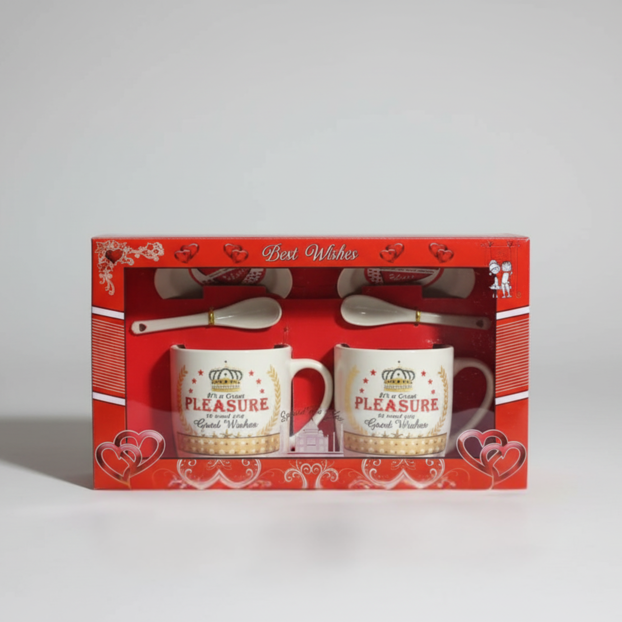 Sipware Twin Red Mug Set Gift