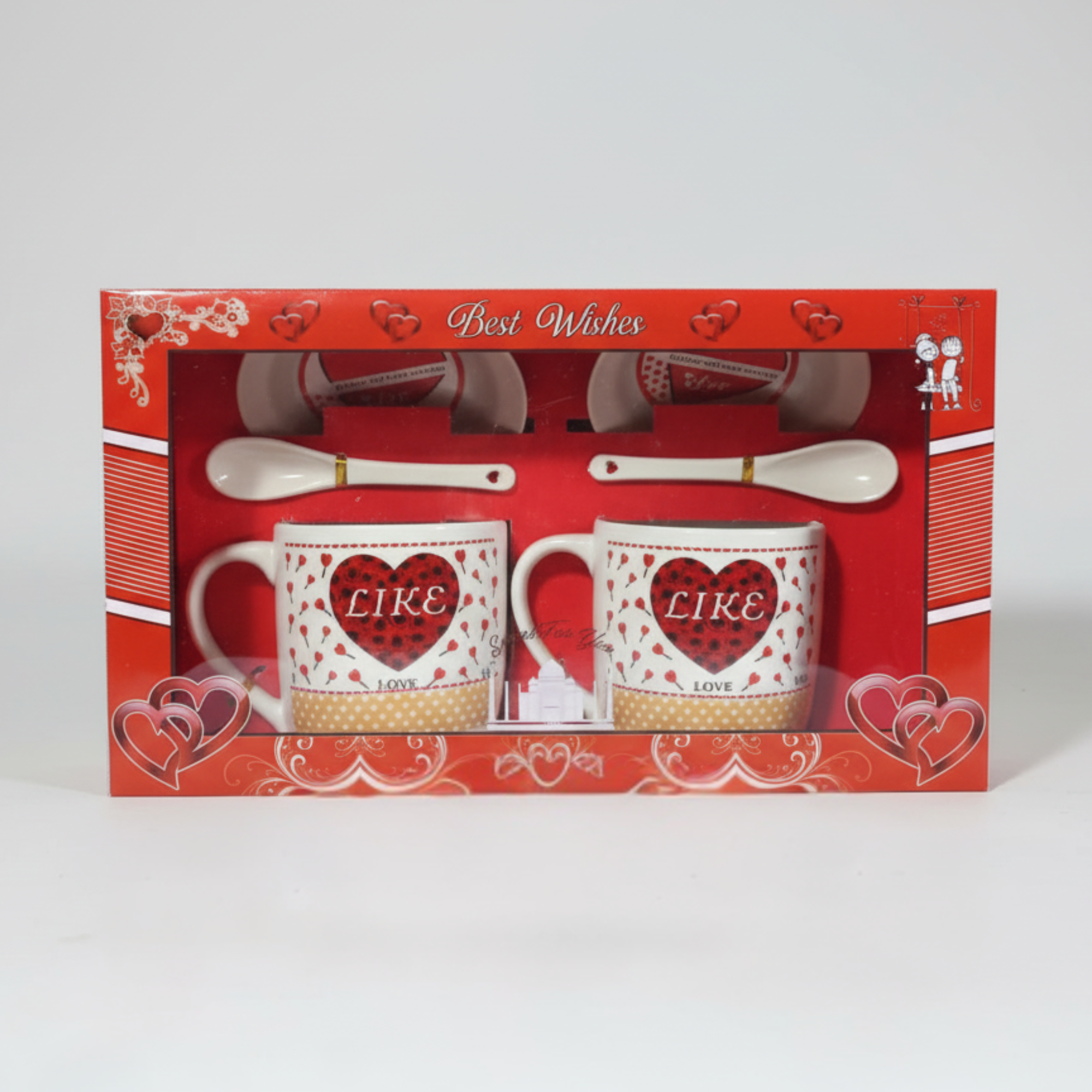 Sipware Twin Red Mug Set Gift