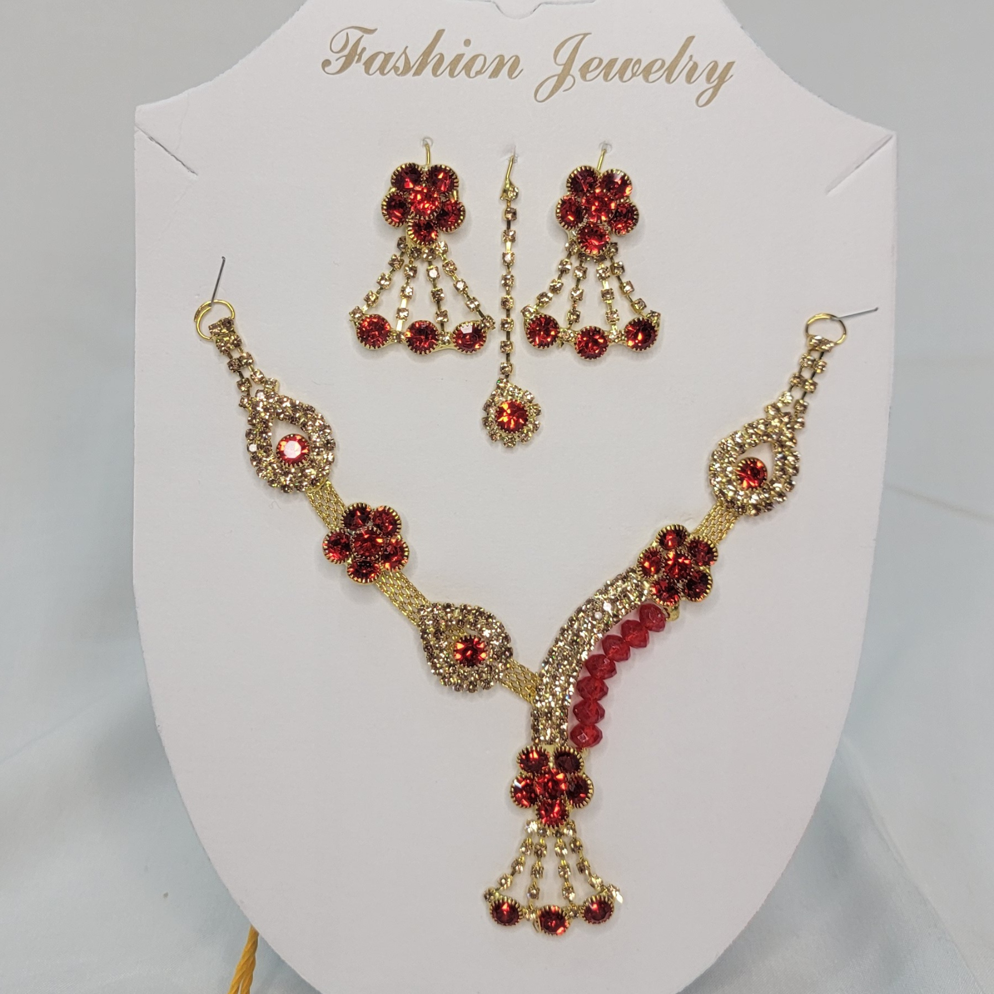 Trendy Gold Color Necklace & Earring Set for Wedding & Festive Occasions