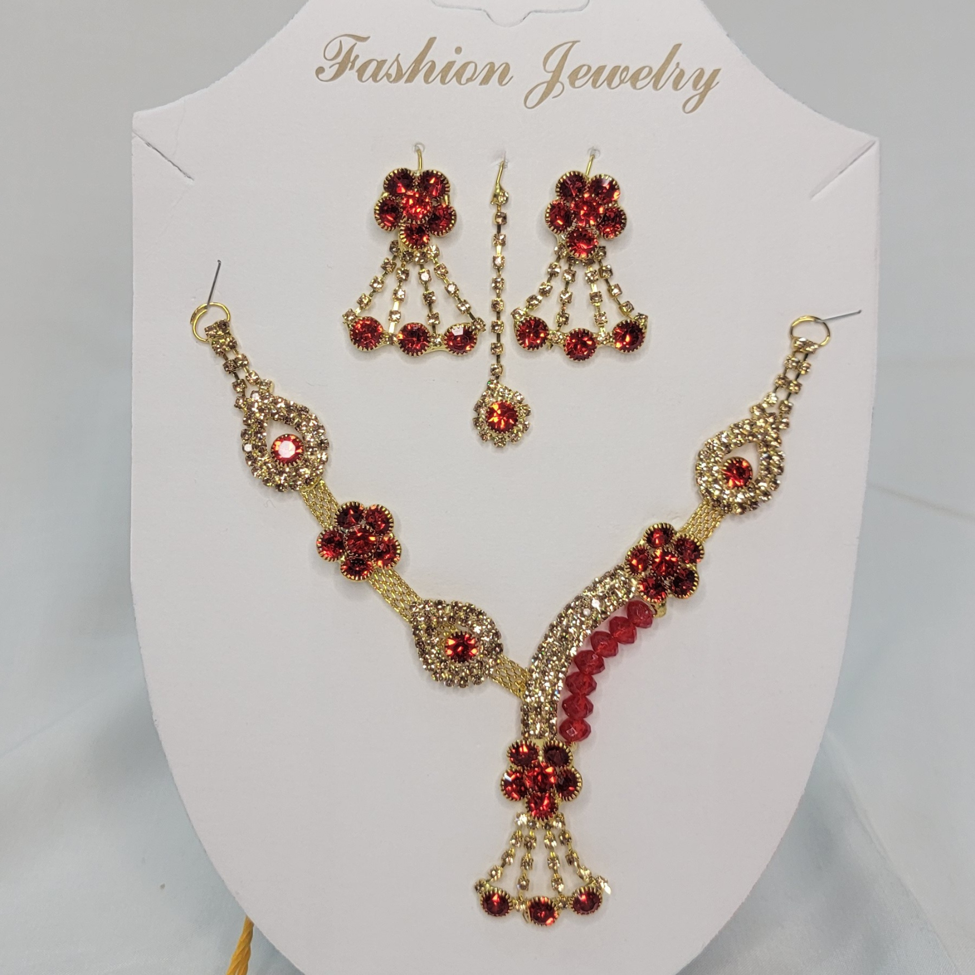 Trendy Gold Color Necklace & Earring Set for Wedding & Festive Occasions