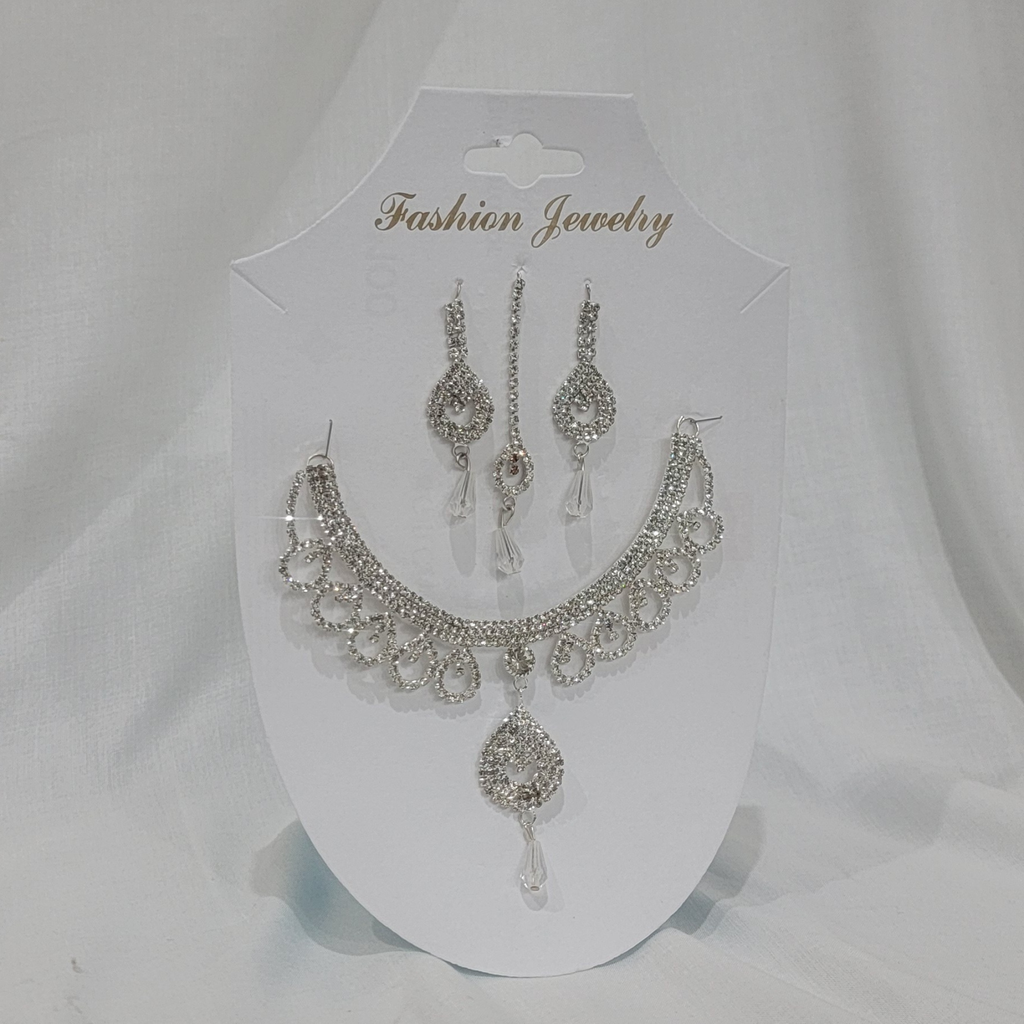 Trendy Silver Color Necklace & Earring Full Set for Wedding & Festive Occasions