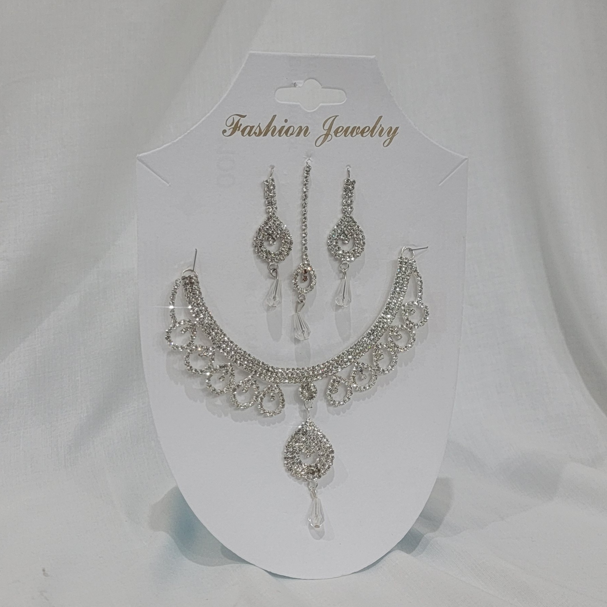 Trendy Silver Color Necklace & Earring Full Set for Wedding & Festive Occasions