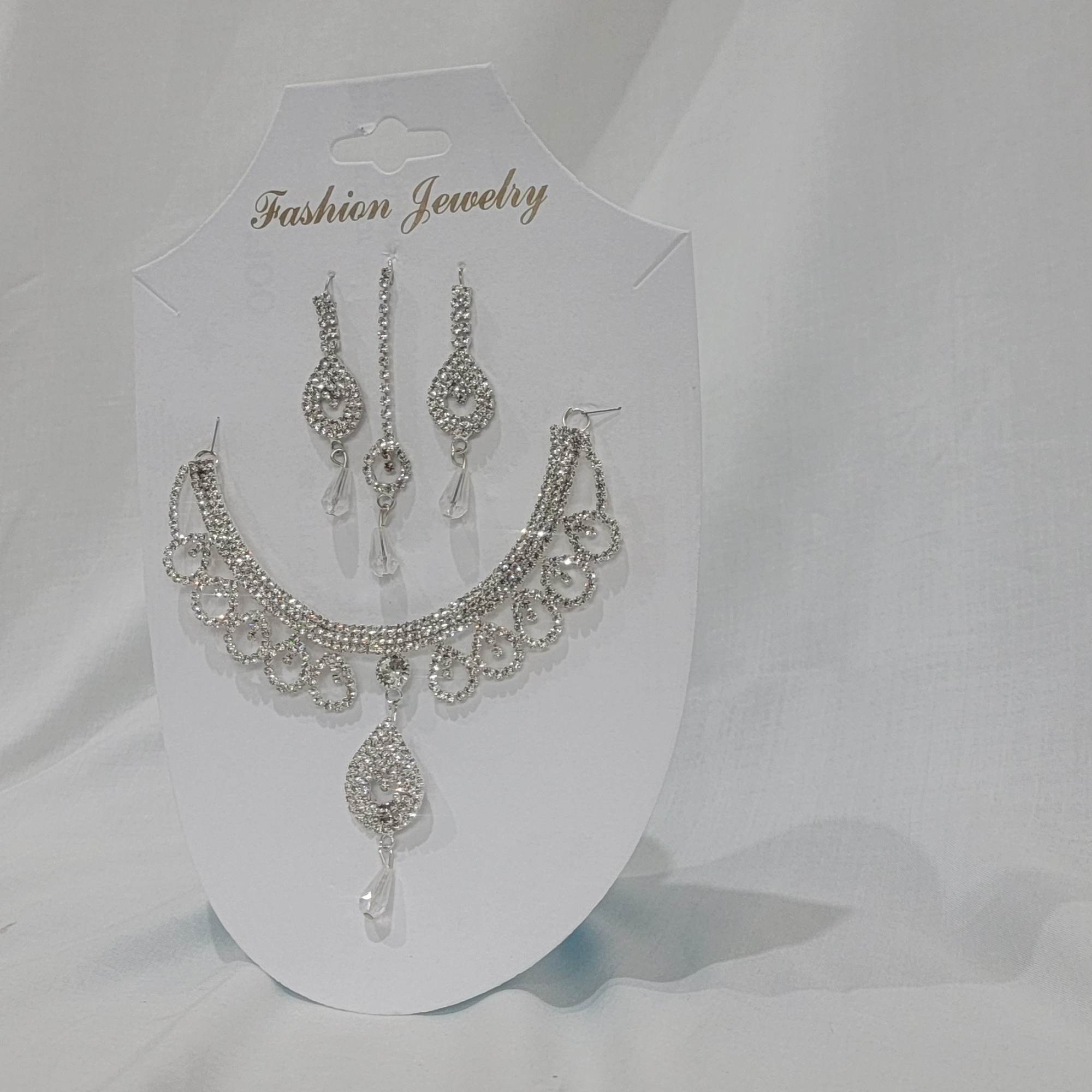 Trendy Silver Color Necklace & Earring Full Set for Wedding & Festive Occasions