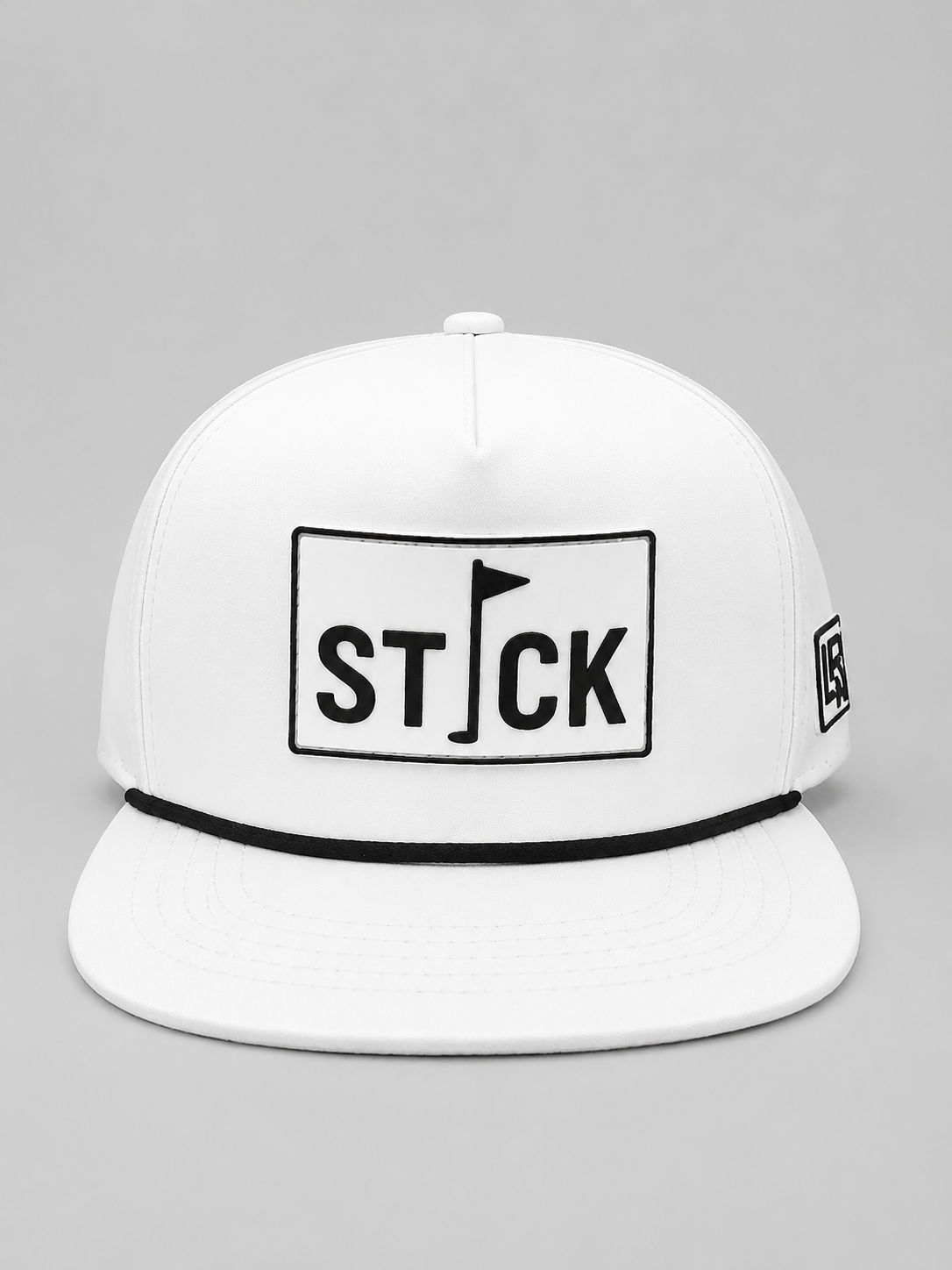 Center Seam Snapback Cap - White