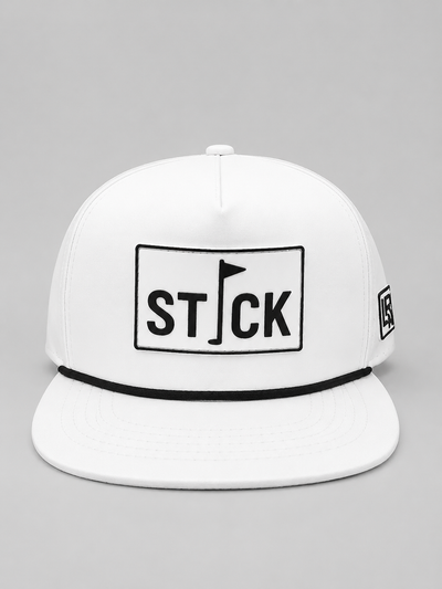 Center Seam Snapback Cap - White