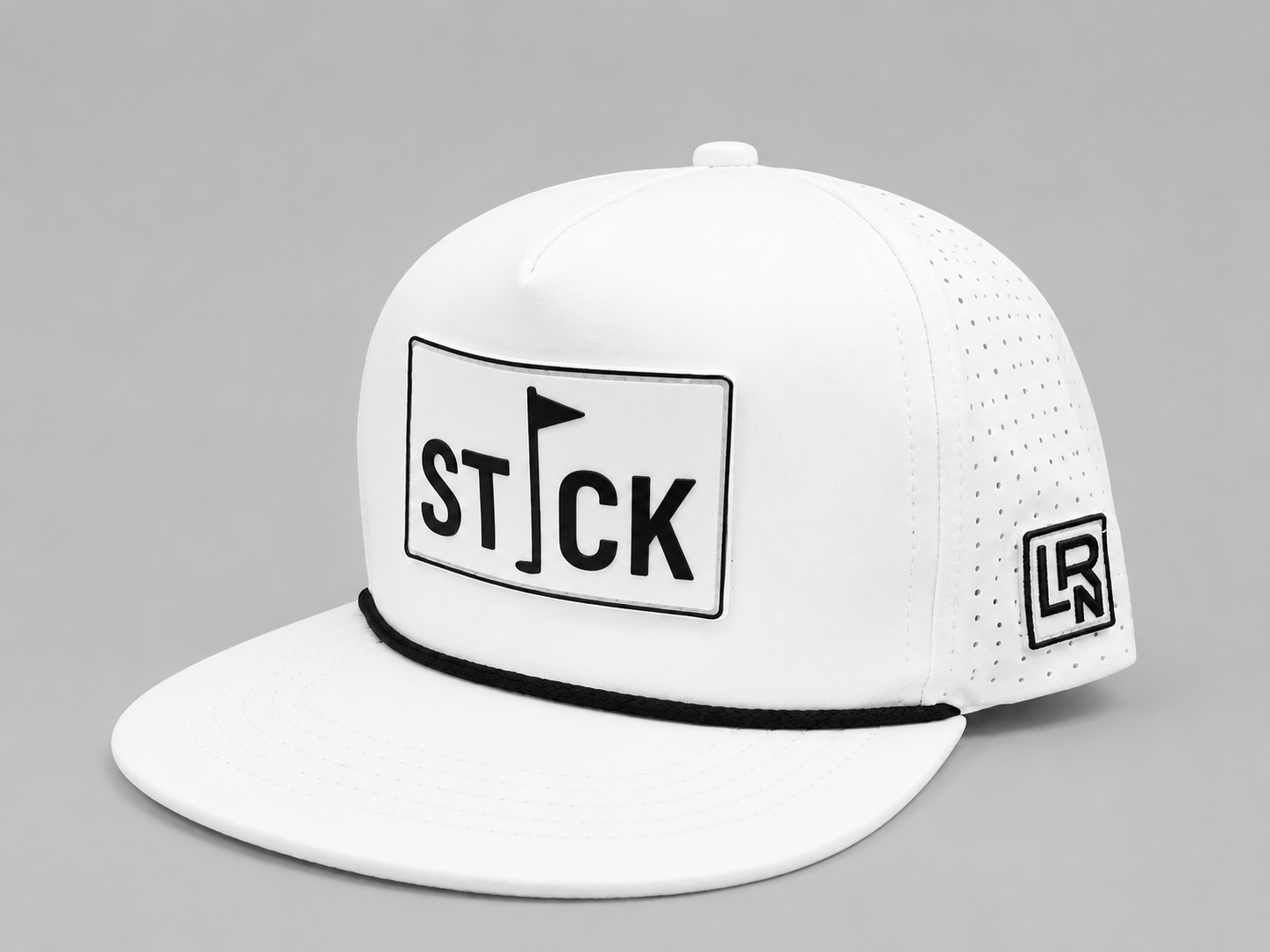 Center Seam Snapback Cap - White